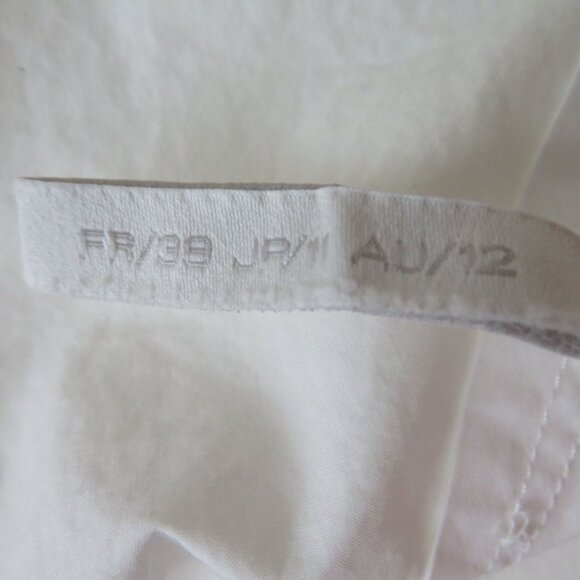 Vintage DKNY Cap Sleeve Tunic Button-Up Blouse White Cotton Womens US 8/GB 10/IT - Picture 13 of 14